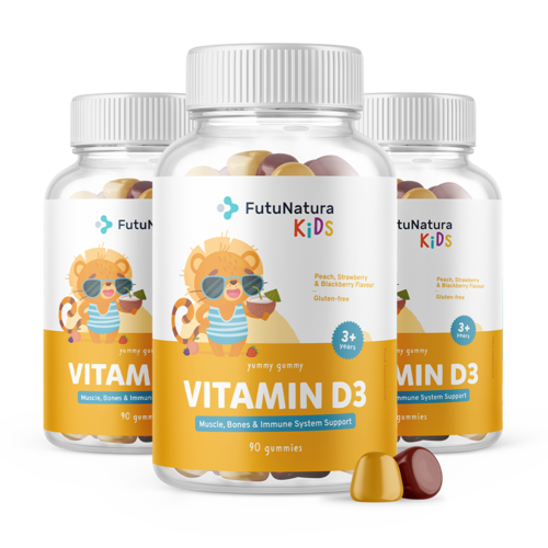 3x Vitamin D3 – Gumiji za otroke, skupaj 270 gumi bonbonov