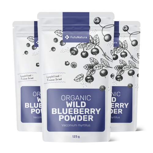 3x BIO Divje borovnice v prahu, skupaj 375 g