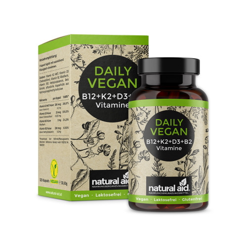 Veganski vitamini B12 + K2 + D3 + B2