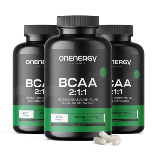 3x BCAA 2:1:1 Mega 700 mg, skupaj 1200 kapsul