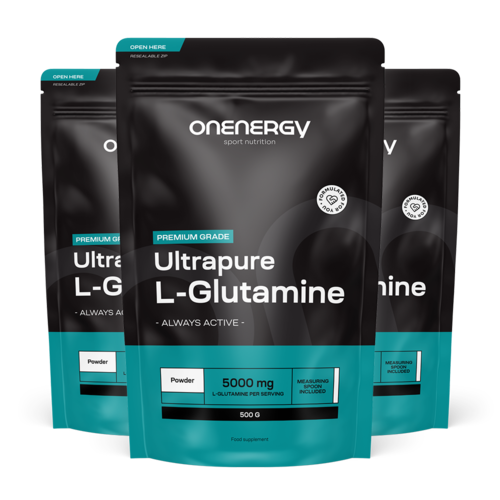 3x L-glutamin – prah za pripravo napitka, skupaj 1500 g