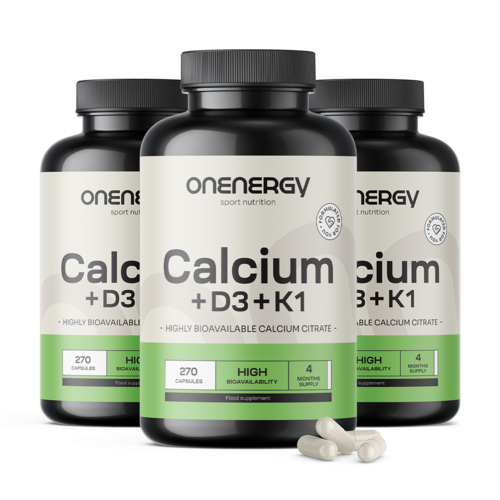 3x Kalcij + Vitamina D3 in K1, skupaj 810 kapsul