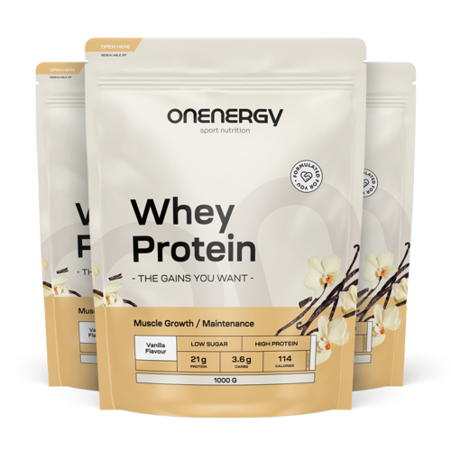 3x Whey proteini iz sirotke – vanilja, skupaj 3000 g