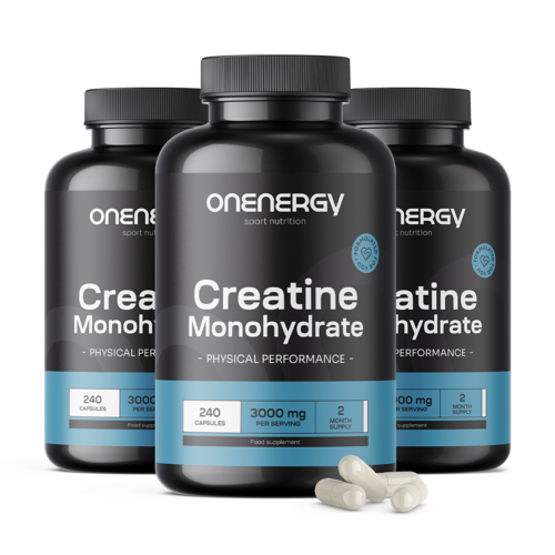 3x Kreatin monohidrat 3000 mg, skupaj 720 kapsul