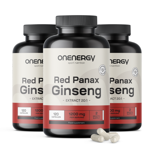 3x Red Panax Ginseng – izvleček rdečega ginsenga 1200 mg, skupaj 360 kapsul