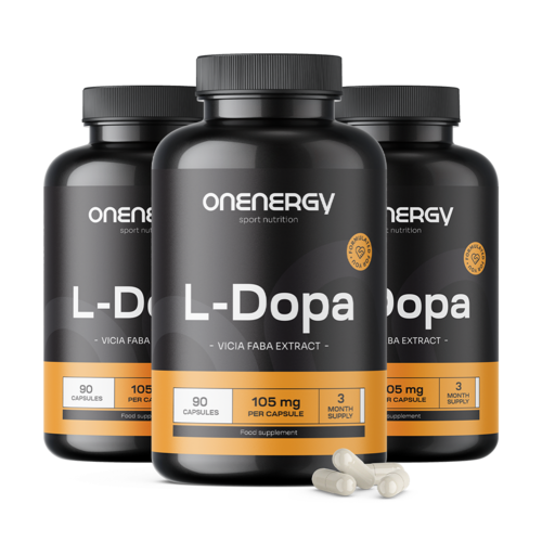 3x L-dopa 105 mg – iz izvlečka boba, skupaj 270 kapsul