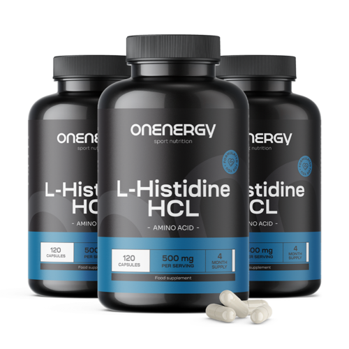 3x L-histidin HCL 500 mg, skupaj 360 kapsul