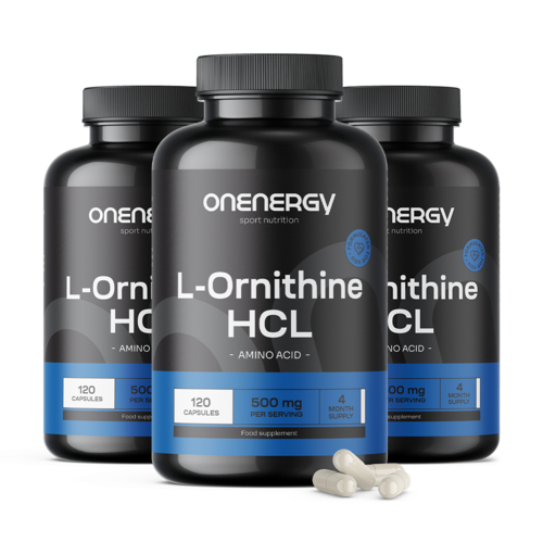3x L-ornitin HCL 500 mg, skupaj 360 kapsul
