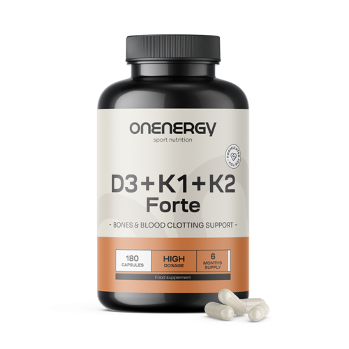 Vitamini D3 + K1 + K2 FORTE, 180 kapsul