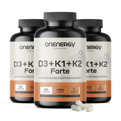 3x Vitamini D3 + K1 + K2 FORTE, skupaj 540 kapsul