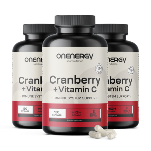 3x Izvleček brusnice z vitaminom C, skupaj 360 kapsul