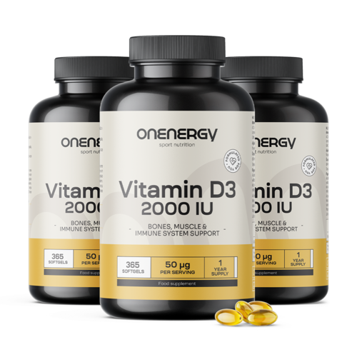 3x Vitamin D3 2000 i.e., skupaj 1095 mehkih kapsul