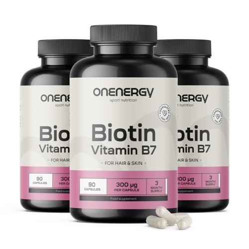 3x Biotin – vitamin B7, skupaj 270 kapsul