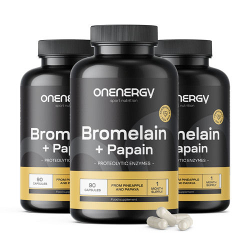 3x Bromelain + Papain, skupaj 270 kapsul
