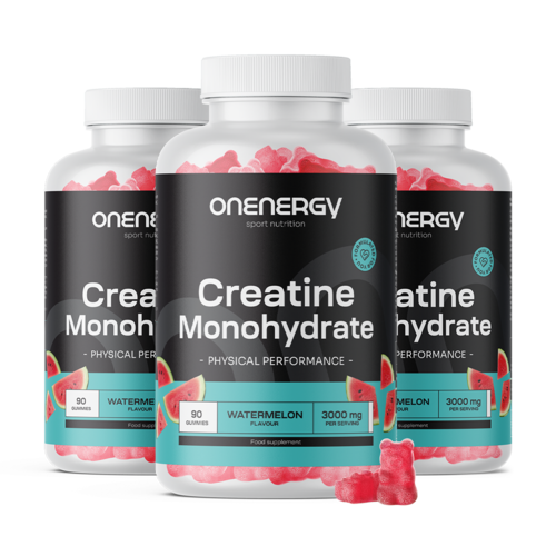 3x Kreatin monohidrat 3000 mg – lubenica, skupaj 270 gumi bonbonov