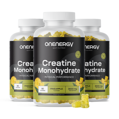 3x Kreatin monohidrat 3000 mg – ananas, skupaj 270 gumi bonbonov