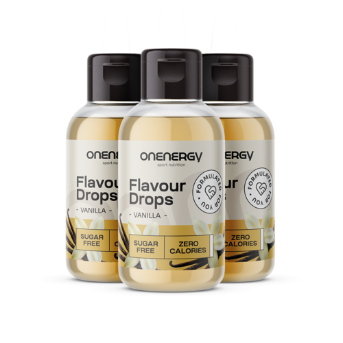 3x Flavour Drops kapljice s sladilom – vanilja, skupaj 150 ml
