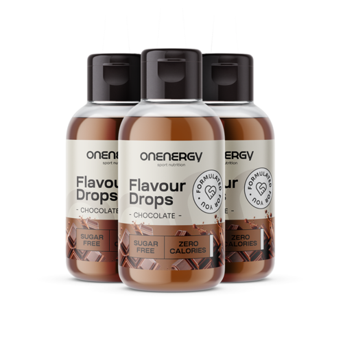 3x Flavour Drops kapljice s sladilom – čokolada, skupaj 150 ml