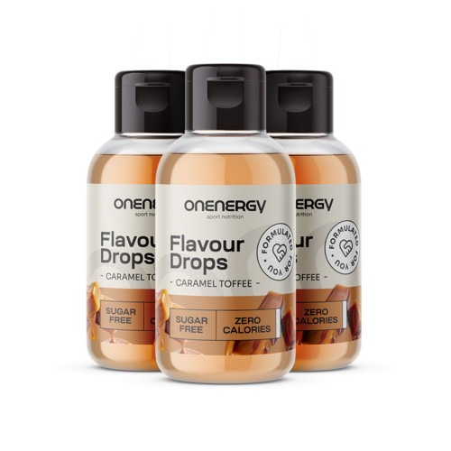 3x Flavour drops kapljice – toffee karamela, skupaj 150 ml