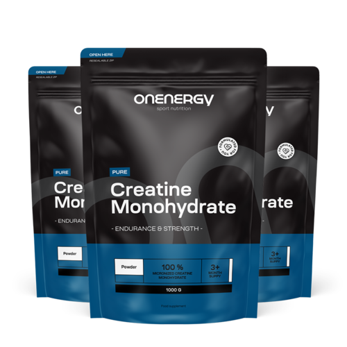 3x Pure kreatin monohidrat v prahu, skupaj 3000 g