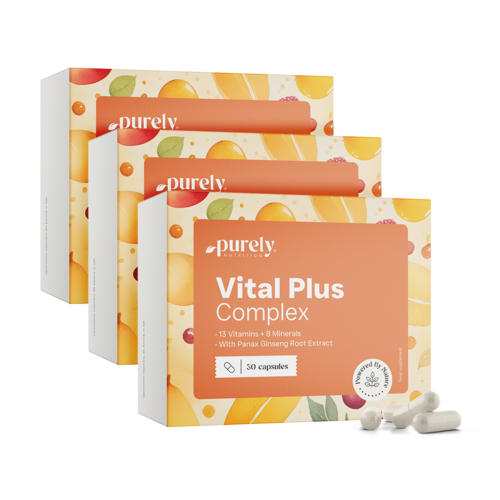 3x Vital Plus Complex – multivitamini in minerali z ginsengom, skupaj 90 kapsul