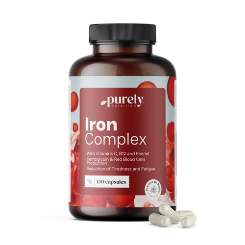 Iron Complex - železo z vitaminoma C in B12, 180 kapsul