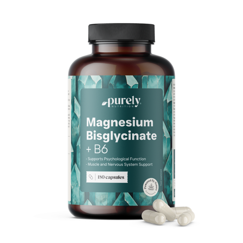 Magnezijev bisglicinat z vitaminom B6, 180 kapsul