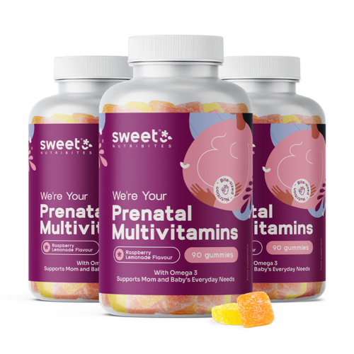 3x Prenatalni multivitamini + omega-3, skupaj 270 gumi bonbonov