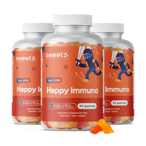 3x Happy Immuno –  gumiji za otroke za imunski sistem, skupaj 270 gumi bonbonov