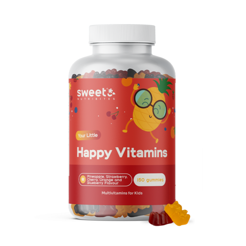 Happy Vitamins – gumiji za otroke z multivitamini, 150 gumi bonbonov