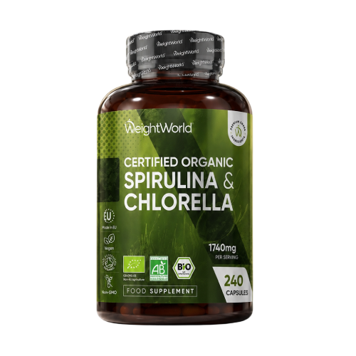 BIO Spirulina in klorela 1740 mg, 240 kapsul
